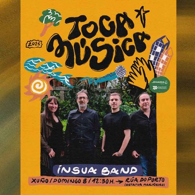 La nueva banda local nsua Band se estrena en el puerto de A Guarda dentro del TocaMsica 2025