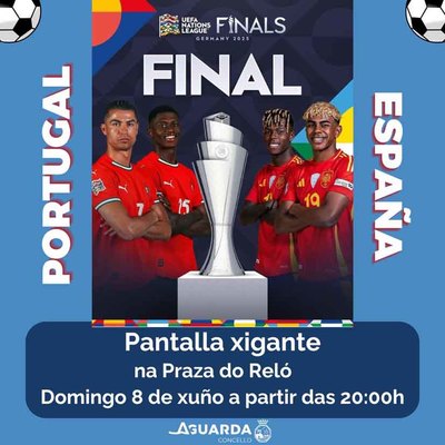 Ftbol en gran formato: A Guarda vivir la final Espaa-Portugal en pantalla gigante