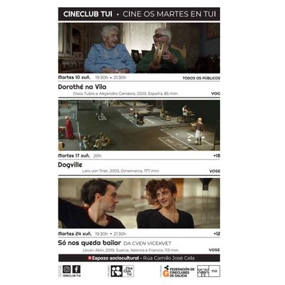 El Cineclub de Tui presenta su programacin de junio con nuevos horarios y tarifas
