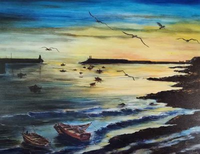 Paisajes del Camino Portugus por la costa, protagonistas en la nueva exposicin de Vctor Rey en A Guarda