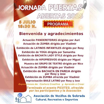 Jornada festiva y cultural en la Asociacin de Vecinos de Sobrada este sbado