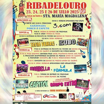  Ribadelouro celebra las fiestas de Santa Mara Magdalena del 23 al 26 de julio