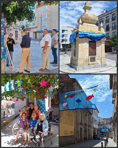 Las calles de A Guarda se llenan de color y arte gracias a un taller para personas mayores