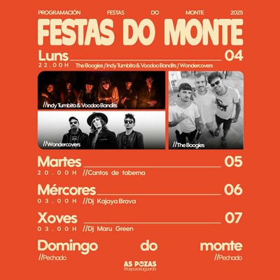 As Pozas presenta la programacin musical de las Festas do Monte con msica en directo y DJs