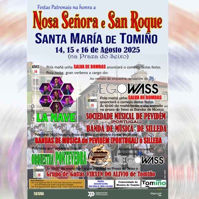  Tomio celebra las Fiestas Patronales en honor a Nosa Seora e San Roque del 14 al 16 de agosto