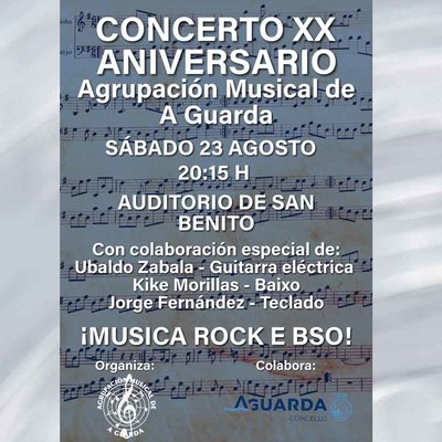 La Agrupacin Musical de A Guarda ofrecer un espectculo nico de rock y bandas sonoras por su XX aniversario