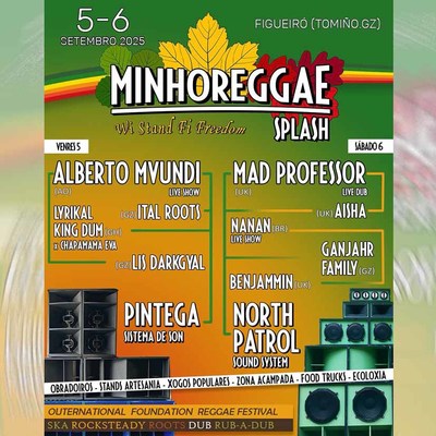 El Festival Minho Reggae Splash 2025 convertir a Tomio en la capital del reggae el 5 y 6 de septiembre