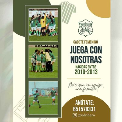 La U.D. Ribera refuerza su equipo femenino y anima a nuevas jugadoras a unirse al club