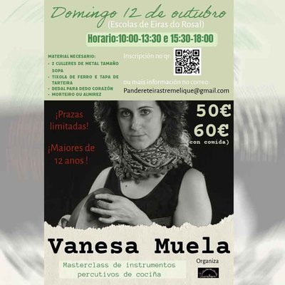 Vanesa Muela impartir en O Rosal una masterclass nica de percusin con instrumentos de cocina
