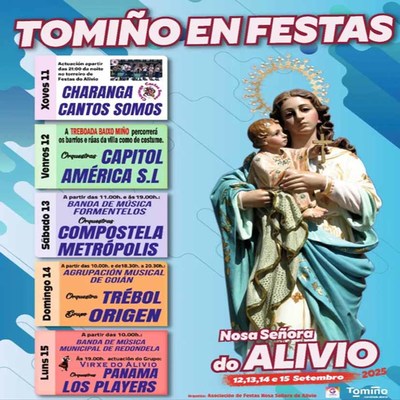 Tomio celebra las Festas do Alivio 2025 con cinco das de msica y tradicin