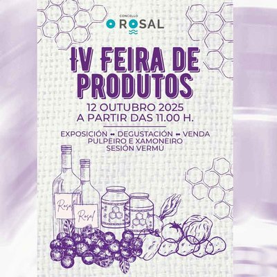 O Rosal celebra el 12 de octubre su IV Feria de Productos con sabor local y tradicin