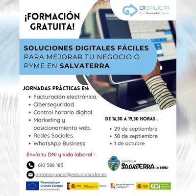 Curso de digitalizacin de pymes en Salvaterra: facturacin electrnica, marketing digital y redes sociales
