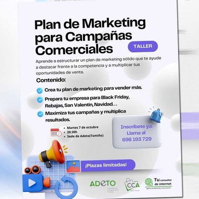 Empresarios y comerciantes de Tomio podrn formarse en marketing para campaas clave con ADETO