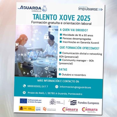 Talento Xove 2025 ofrece formacin en competencias digitales para jvenes desempleados en A Guarda