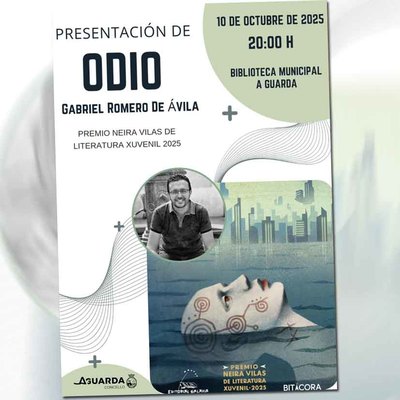 La Biblioteca Municipal de A Guarda acoge la presentacin de -Odio-, novela premiada de Gabriel Romero