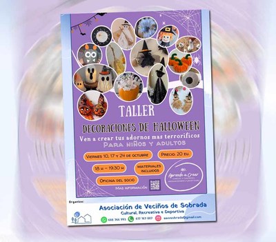 La Asociacin de Vecios de Sobrada organiza un taller de decoracin de Halloween con materiales incluidos