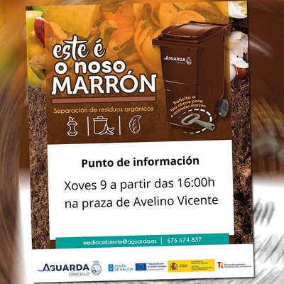 A Guarda instala este jueves un nuevo punto informativo sobre el contenedor marrn en la Praza de Avelino Vicente