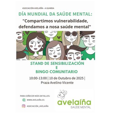 Avelaa organiza en A Guarda una jornada participativa por el Da Mundial de la Salud Mental