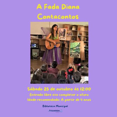 A Guarda celebra el Da de las Bibliotecas con el cuentacuentos -A Fada Diana-