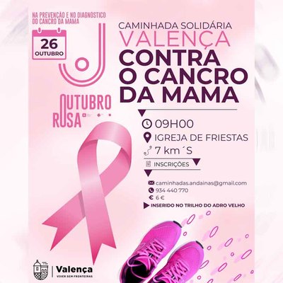 El Ayuntamiento de Valena organiza una Caminata Solidaria por la prevencin del cncer de mama este domingo 26 de octubre
