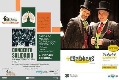O Rosal apuesta por la cultura con dos citas imprescindibles: concierto a favor de la Fibrosis Qustica y teatro irreverente de Malasombra