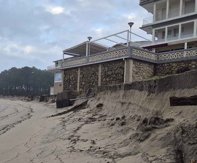 La playa del Muo, en A Guarda, pide soluciones urgentes ante los graves daos por erosin y temporales