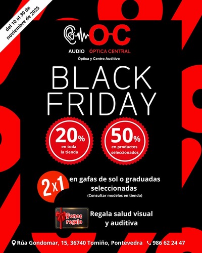 Audio ptica Central Tomio lanza el Black Friday ms completo: descuentos de hasta el 50% en vista y audicin