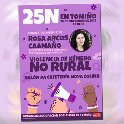 El PSOE de Tomio organiza un encuentro con Rosa Arcos para abordar la violencia machista en el rural