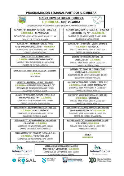 La U.D. Ribera activa todas sus categoras en un fin de semana lleno de ftbol