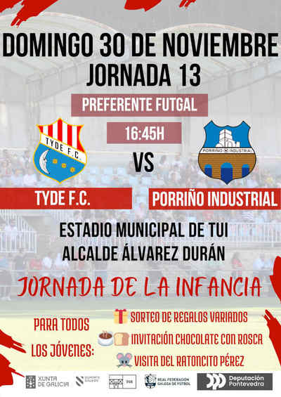 El Tyde celebra su -Jornada de la Juventud- con su partido frente al Porrio Industrial y actividades para los ms pequeos