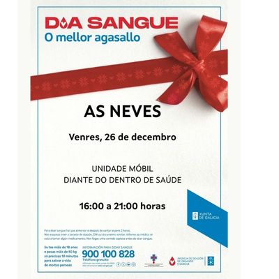 La Unidad mvil del Centro de Transfusin de Galicia estar presente en As Neves para cerrar el ao