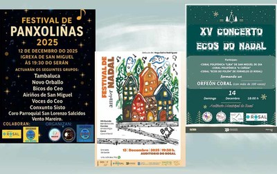 La msica de Navidad inundar O Rosal con tres grandes citas culturales este fin de semana
