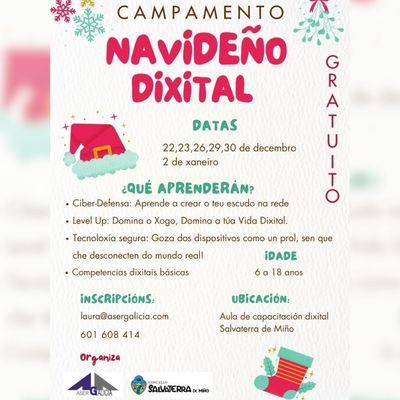 Salvaterra de Mio organiza un campamento digital gratuito para jvenes estas Navidades