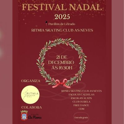 El Pabelln de Leirado acoger el Festival de Navidad 2025 del Ritmia Skating Club As Neves