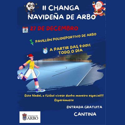 La II Changa do Nadal reunir� a 12 equipos en el Pabell�n Polideportivo de Arbo el 27 de diciembre