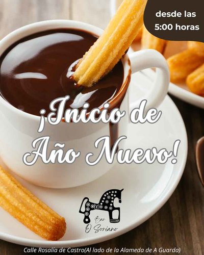 El Bar O Soriano de A Guarda madruga el 1 de enero con chocolate con churros desde las 5 de la ma�ana