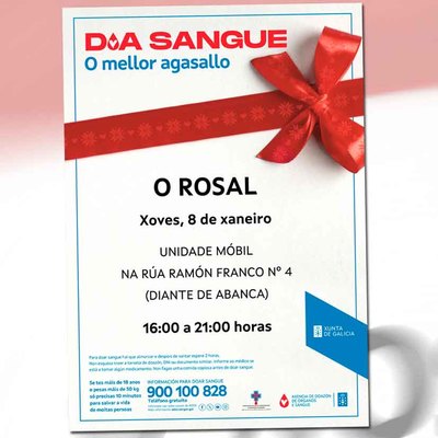 O Rosal llama a la solidaridad: jornada de donaci�n de sangre el jueves 8 de enero