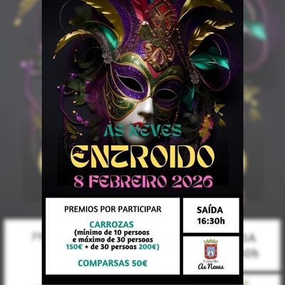 El desfile de Entroido regresa a As Neves el 8 de febrero con premios de hasta 200 euros