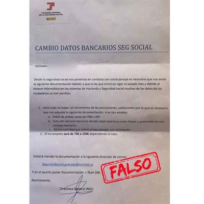 Alerta por una estafa que suplanta a la Seguridad Social con cartas falsas