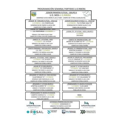 Las categor�as de f�tbol base, los s�nior y los veteranos de la U.D. Ribera protagonizan un completo fin de semana deportivo