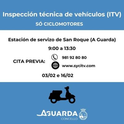 La ITV m�vil para ciclomotores llega a A Guarda en febrero con dos jornadas de inspecci�n