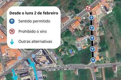 El Concello de A Guarda reorganiza el tr�fico en la calle Vigo coincidiendo con las obras de Rosal�a de Castro