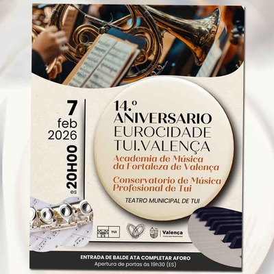 La Eurocidade Tui-Valen�a celebra 14 a�os de uni�n con un concierto en el Teatro Municipal de Tui