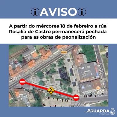 A Guarda inicia la peatonalizaci�n de la calle Rosal�a de Castro
