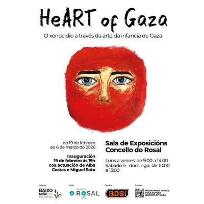 La Sala de Exposiciones de O Rosal inaugura heART of Gaza, arte infantil en tiempos de guerra