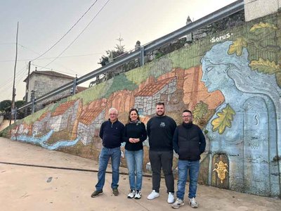 Tomi�o impulsa el arte urbano en sus parroquias con un nuevo mural en Vilame�n