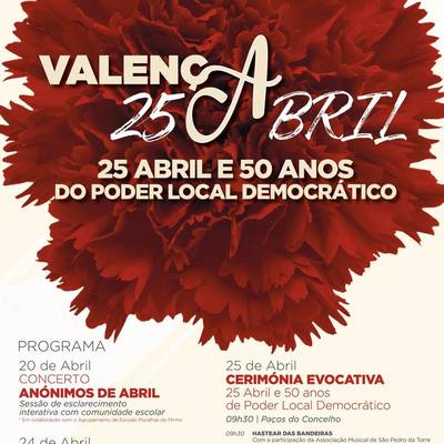 Valenca celebrar� el 25 de Abril y los 50 a�os del poder local democr�tico con m�sica y homenajes