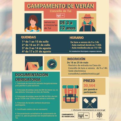 El Campamento de Verano de Tui ofrecer� 560 plazas para ni�os y ni�as de 3 a 12 a�os