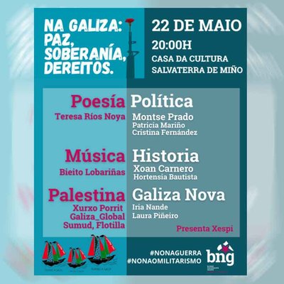 El BNG reunir� en Salvaterra voces pol�ticas, culturales y sociales en defensa de la paz y los derechos humanos