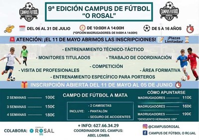 El Campus de F�tbol O Rosal apuesta por deporte, valores y diversi�n este verano